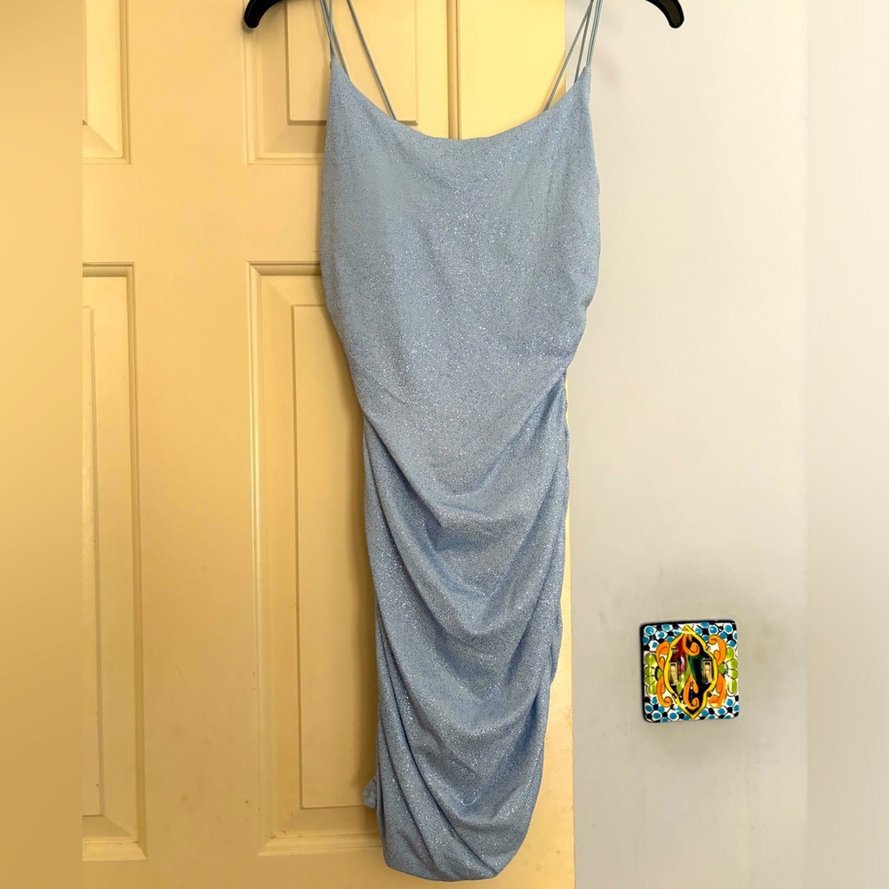 Sparkly blue homecoming dress